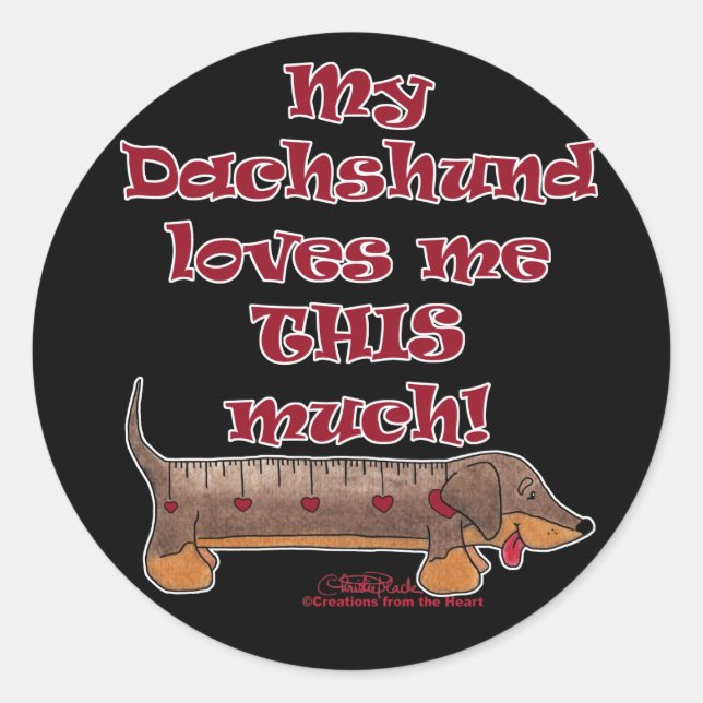 Dachshund Love Metre Classic Round Sticker (Front)