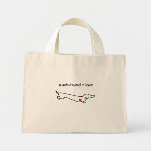 Dachshund = Love Mini Tote Bag