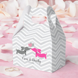 Dachshund Love Wedding Personalized Favour Boxes 