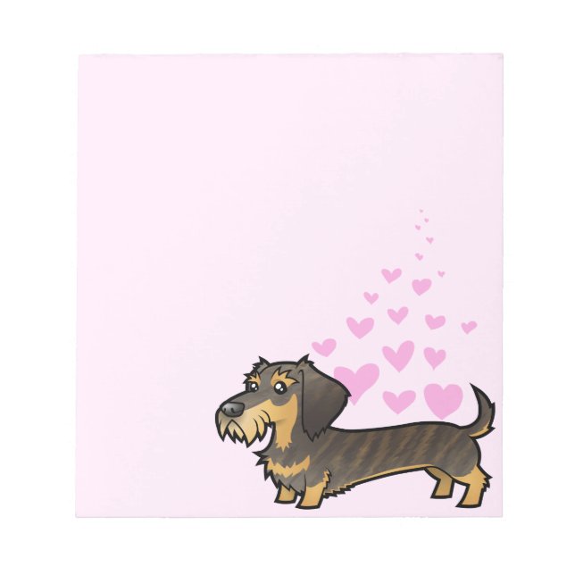 Dachshund Love (wirehair) Notepad (Front)