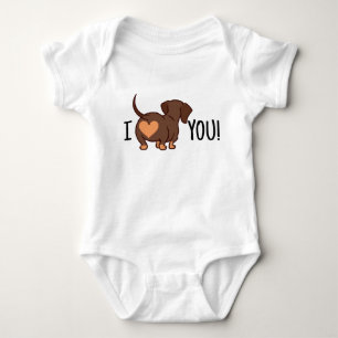 Dachshund Love You Baby Bodysuit