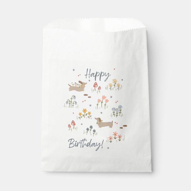 Dachshund Lover Birthday Party Dog Puppy Bags (Front)