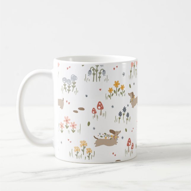 Dachshund Lover Dog Lovers Wildflower Coffee Coffee Mug (Left)