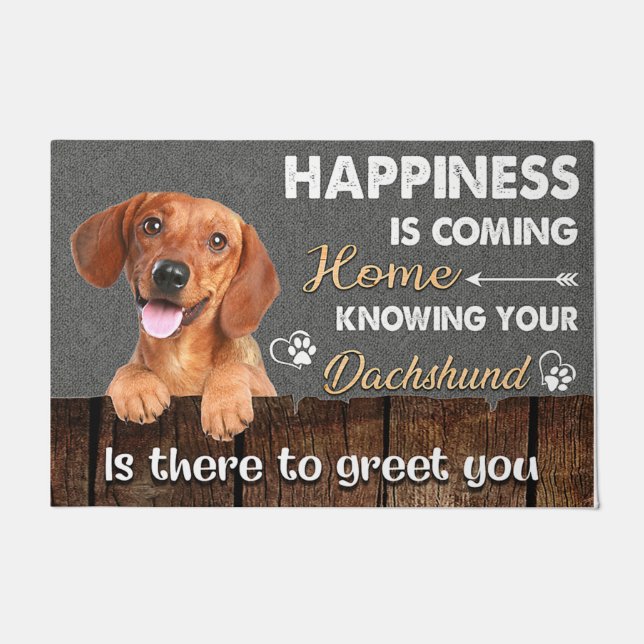 Dachshund Lover Gift, Dachshund Doormat (Front)