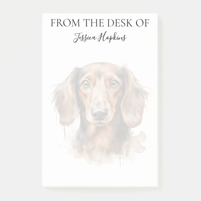 Dachshund Lover Monogrammed Dog Post-it Notes (Front)