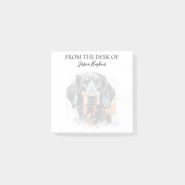 Dachshund Lover Monogrammed Dog Post-it Notes (Front)