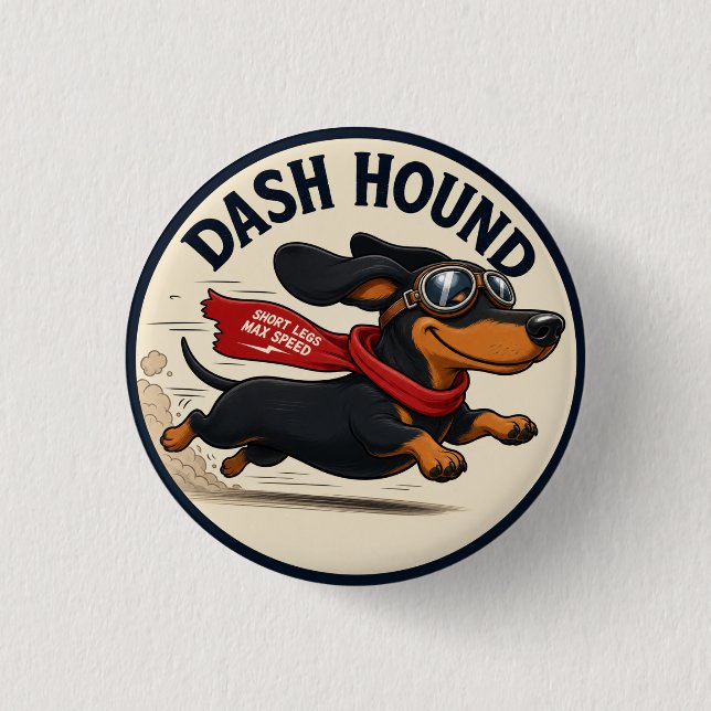 Dachshund Lover Patches. Cute Dog Patch/Badge 3 Cm 1 Inch Round Button (Front)