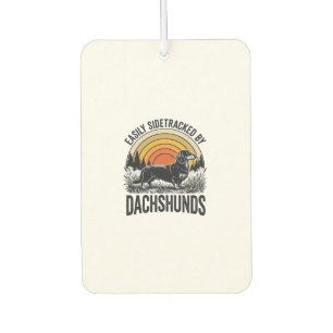 Dachshund Lover Shirt Easily Sidetracked Retro Art Air Freshener