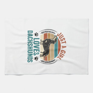 Dachshund Lover Shirt Vintage Sunset Dog Graphic_1 Kitchen Towel