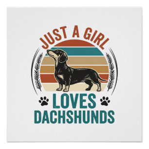 Dachshund Lover Shirt Vintage Sunset Dog Graphic_1 Poster