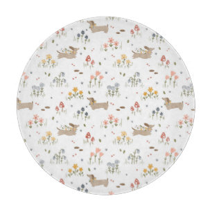 Dachshund Lover Weiner Dog Sausage Dog Wildflower Cutting Board
