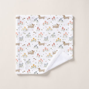 Dachshund Lover Weiner Dog Sausage Dog Wildflower Wash Cloth