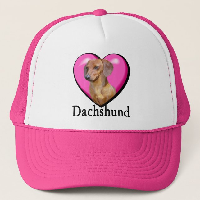 Dachshund Lovers Valentines Trucker Hat (Front)