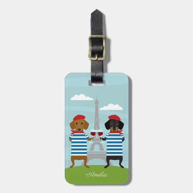 Dachshund Luggage Tags (Front Vertical)