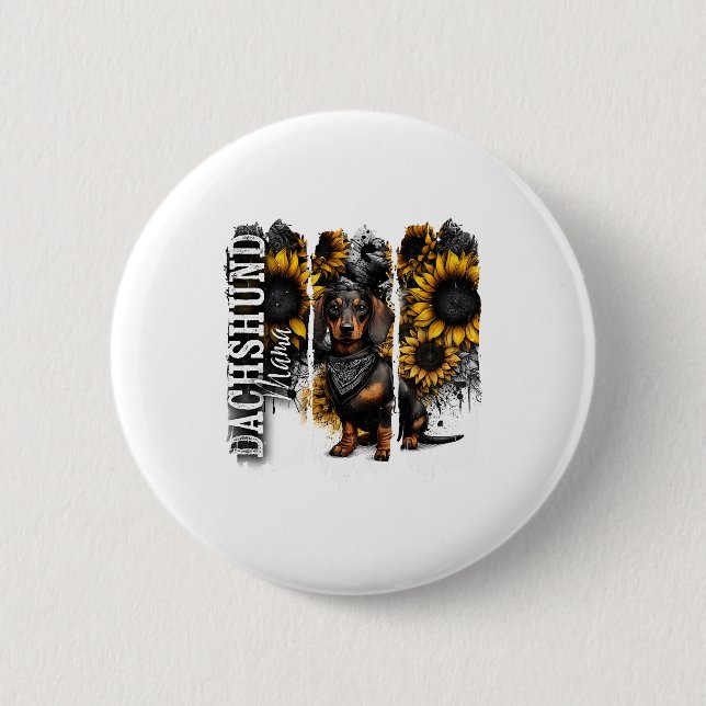 Dachshund Mama  2 Inch Round Button (Front)
