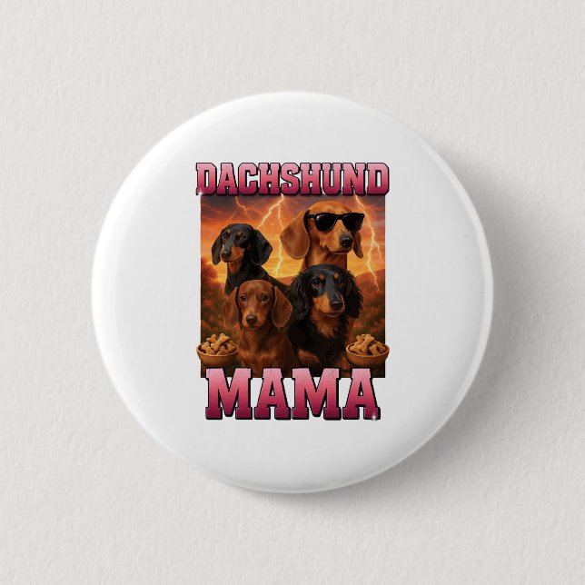 Dachshund Mama 2 Inch Round Button (Front)