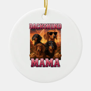 Dachshund Mama Ceramic Ornament
