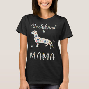 Dachshund Mama Floral Dog Mom Love T-Shirt