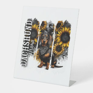Dachshund Mama  Pedestal Sign