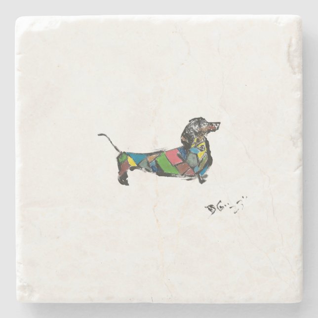 Dachshund Marble Coasters (Front)