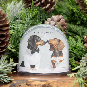 Dachshund Mariage Snow Globe