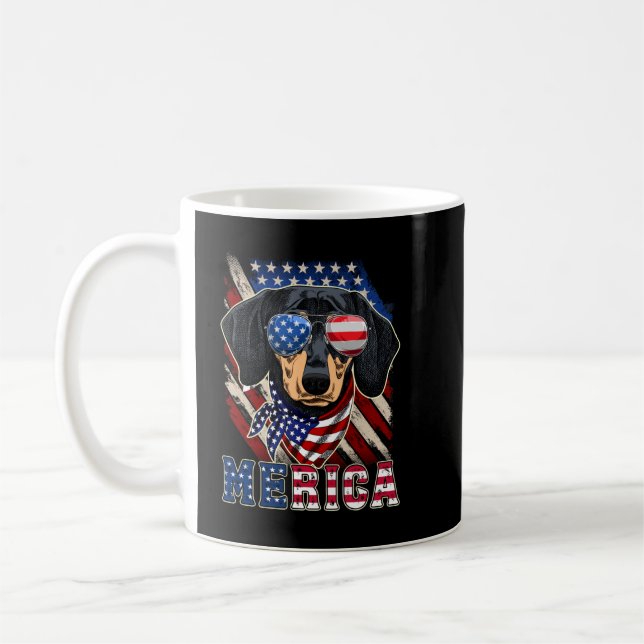 Dachshund Merica 4th of July Coffee Mug (Left)