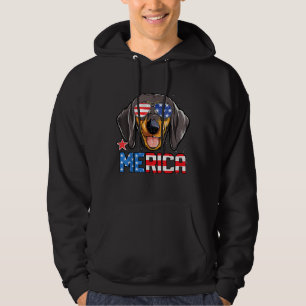 Dachshund Merica Th Of July Kids Boys Dog Puppy Te Hoodie