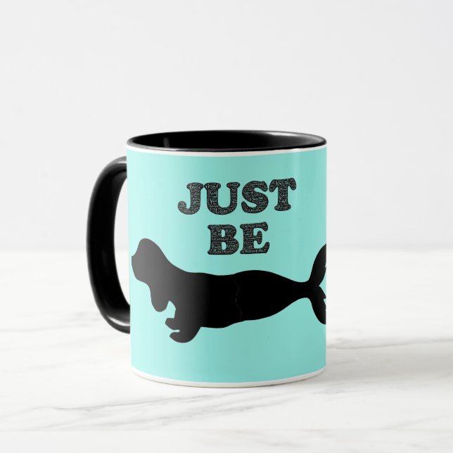 Dachshund Mermaid Silhouette Coffee Mug (Front Left)