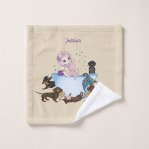 Dachshund Mermaid Wash Cloth