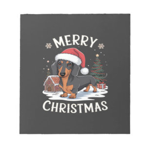 Dachshund Merry Christmas Classic T-Shirt Notepad