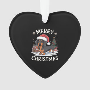 Dachshund Merry Christmas Classic T-Shirt Ornament