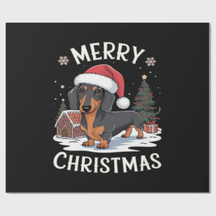 Dachshund Merry Christmas Classic T-Shirt Wrapping Paper
