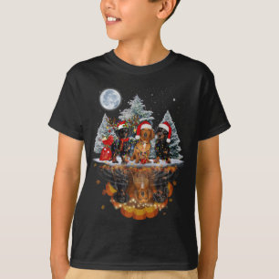 Dachshund Mirror Ornament Decoration Christmas Tre T-Shirt