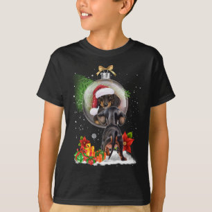 Dachshund Mirror Ornament Decoration Christmas Tre T-Shirt