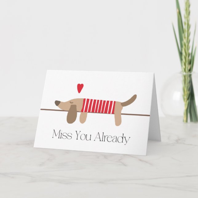 Dachshund Miss You Card: Leaving Work, Retirement  Card (Front)