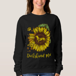Dachshund Mom Best Gift Sunflower Design With Dog  Sweatshirt