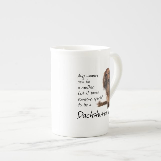 Dachshund Mom Bone China Mug (Front Right)