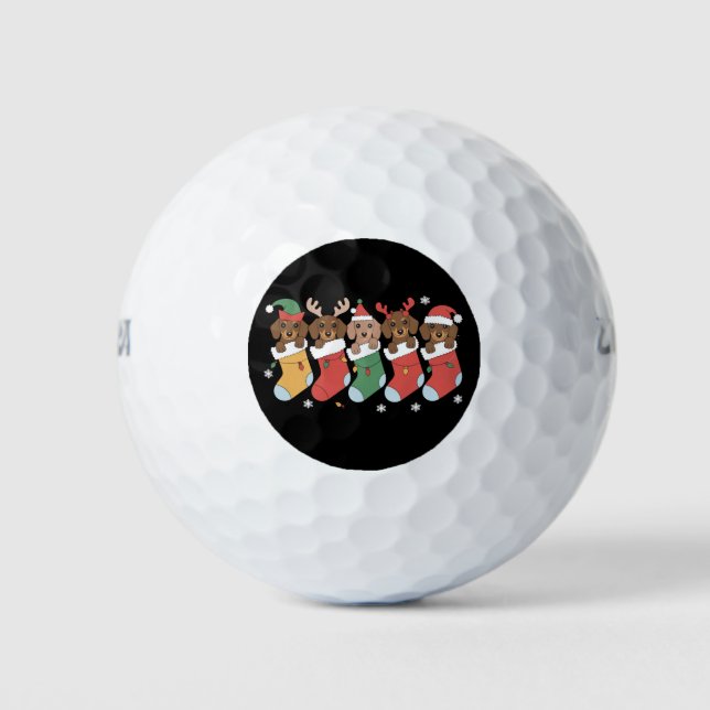 Dachshund Mom Christmas Dog Lover Gift New Year  Golf Balls (Front)
