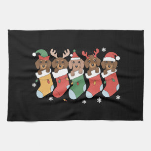 Dachshund Mom Christmas Dog Lover Gift New Year  Kitchen Towel
