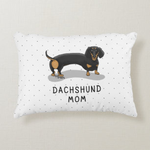 Dachshund Mom (S black & tan) - Cute dog mom Accent Pillow