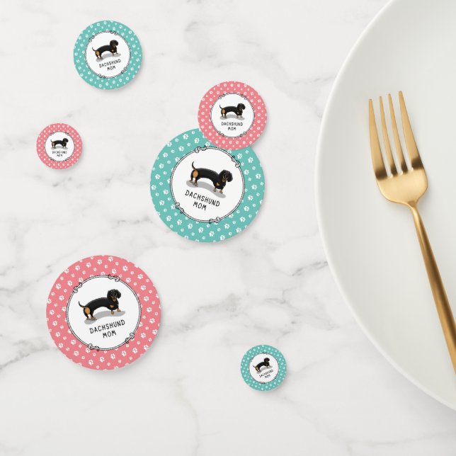 Dachshund Mom (S black & tan) Cute Dog Mom Confetti (Group)