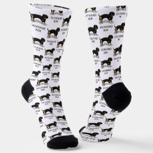 Dachshund Mom (S black & tan) Cute dog mom Socks