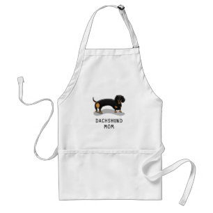 Dachshund Mom (S black & tan) - Cute dog mom Standard Apron