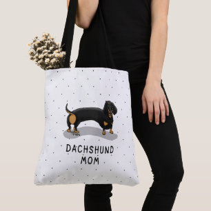 Dachshund Mom (S black & tan) Cute dog mom Tote Bag