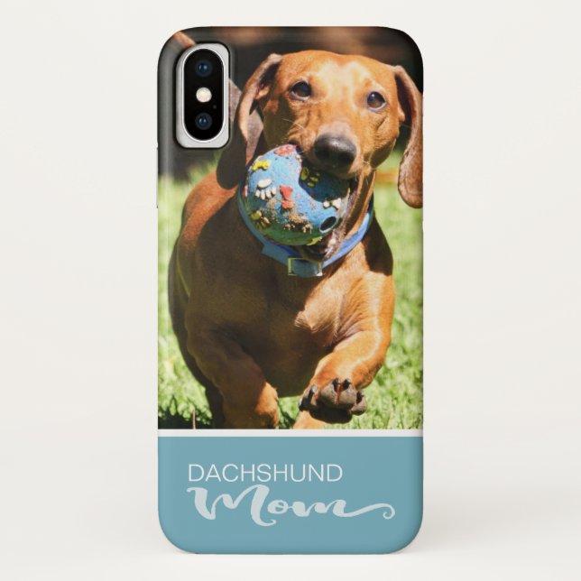 Dachshund Mom Smooth Add Your Dog Photo Case-Mate iPhone Case (Back)