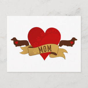 Dachshund Mom [Tattoo style] Postcard