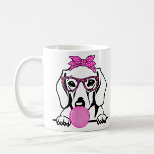 Dachshund Mom with bubble gum bandana glasses T-Sh Coffee Mug