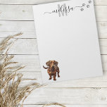 Dachshund Monogram Personalized  Notepad<br><div class="desc">This design may be personalized in the area provided by changing the photo and/or text. Or it can be customized by clicking Personalize this Template and then choosing the click to customize further option and delete or change the colour of the background, add text, change the text colour or style,...</div>