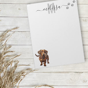 Dachshund Monogram Personalized  Notepad