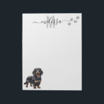 Dachshund Monogram Personalized  Notepad<br><div class="desc">This design may be personalized in the area provided by changing the photo and/or text. Or it can be customized by clicking Personalize this Template and then choosing the click to customize further option and delete or change the colour of the background, add text, change the text colour or style,...</div>